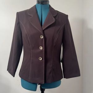 Cimmaron Women’s Brown Unlined Stretch 3/4 Sleeve Blazer Jacket Size 8